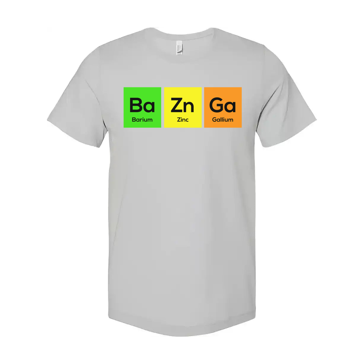 Science Themed Unisex T Shirt With Barium Zinc Gallium Element Blocks Periodic Table Inspired