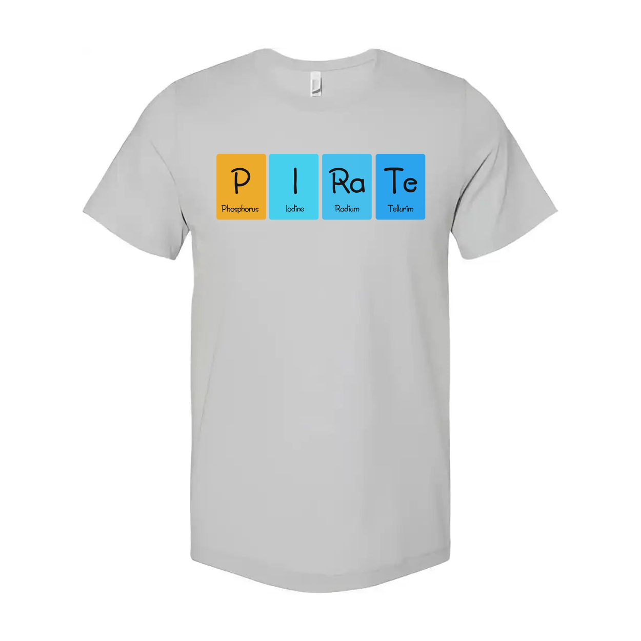 Unisex Pirate Chemistry T Shirt With Periodic Table Element Blocks Graphic Print