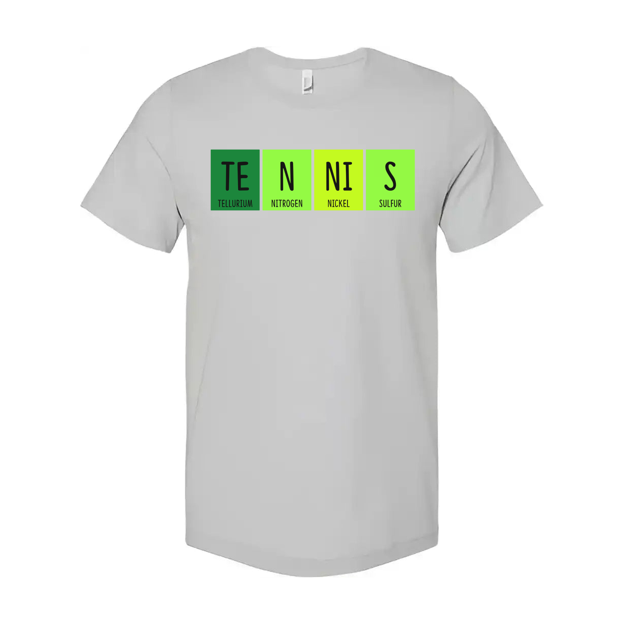 Unisex Tennis Themed Science Elements Graphic T Shirt With Periodic Table Design