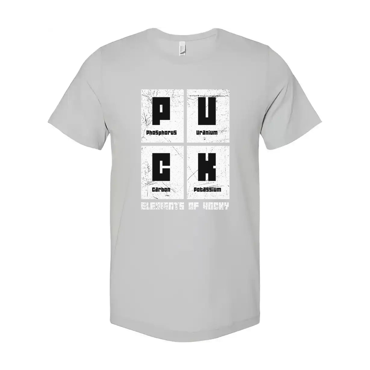 Unisex Science Themed Graphic Tee With Phosphorus Uranium Carbon Potassium Element Symbols