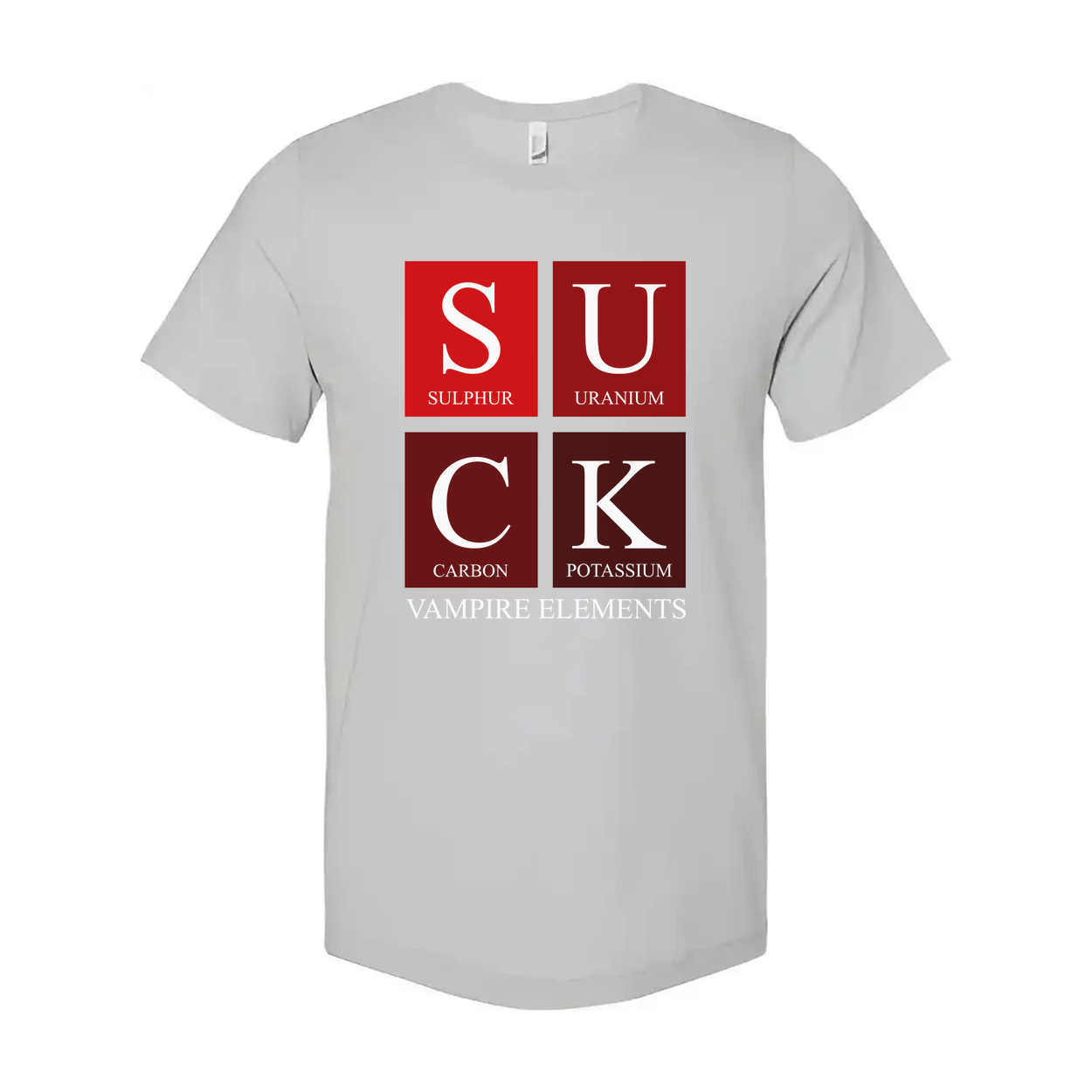 Vampire Elements S U C K Graphic Tee For Science Lovers Unisex Short Sleeve Shirt