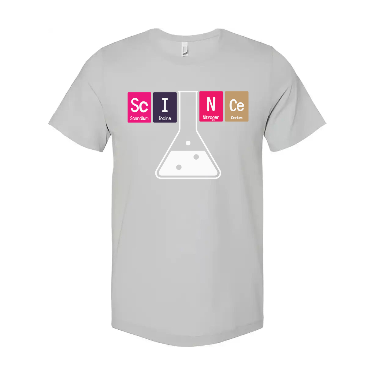 Science Themed Unisex T Shirt With Periodic Table Elements Beaker Graphic For Science Lovers