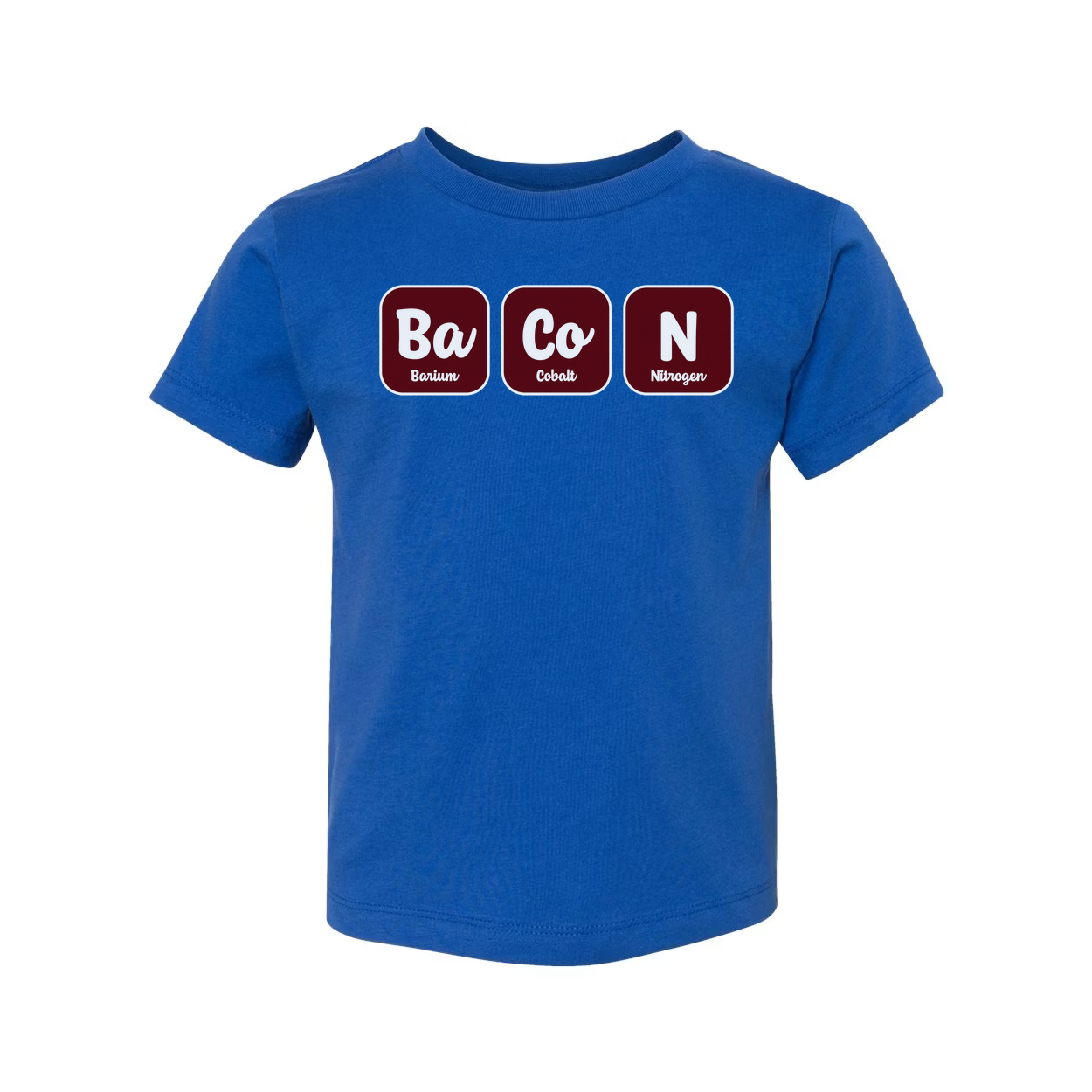 Bacon Chemistry Graphic T Shirt With Ba Co N Element Symbols For Science Lovers Design