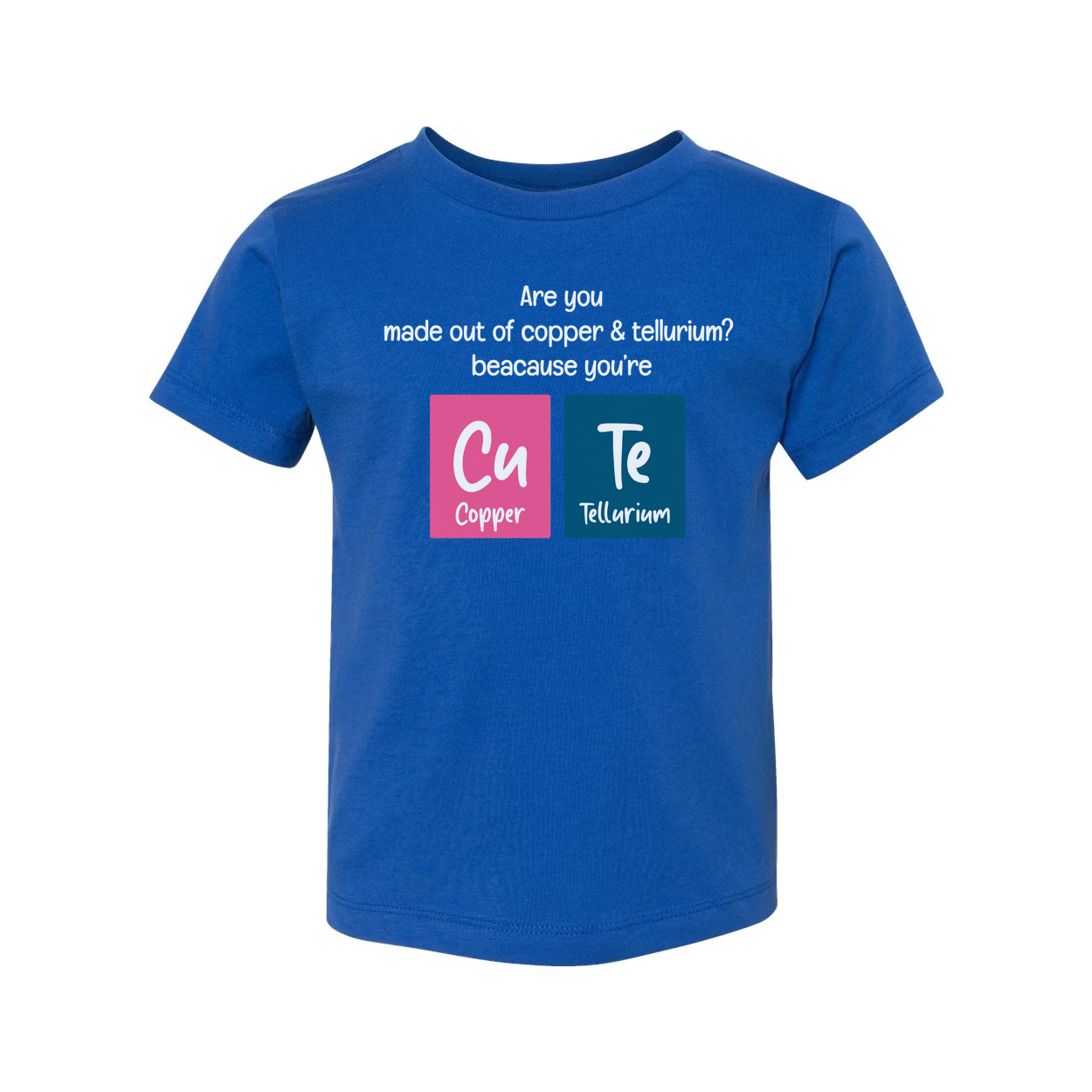 Unisex Science T Shirt With Copper And Tellurium Cu Te Pun For Chemistry Fans Everywhere