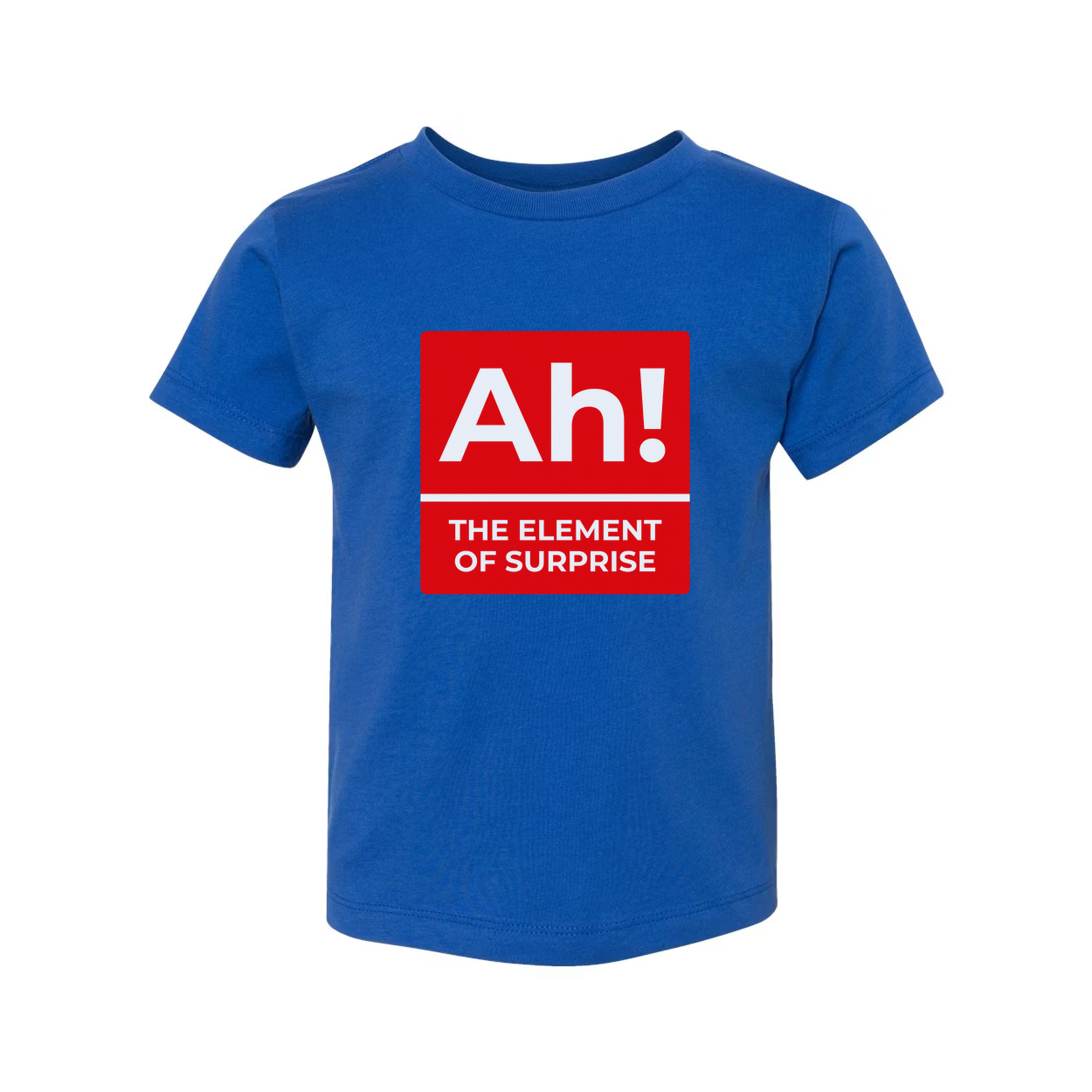 Ah The Element Of Surprise T Shirt With Red Square Parody Logo Artwork For All Science Lovers