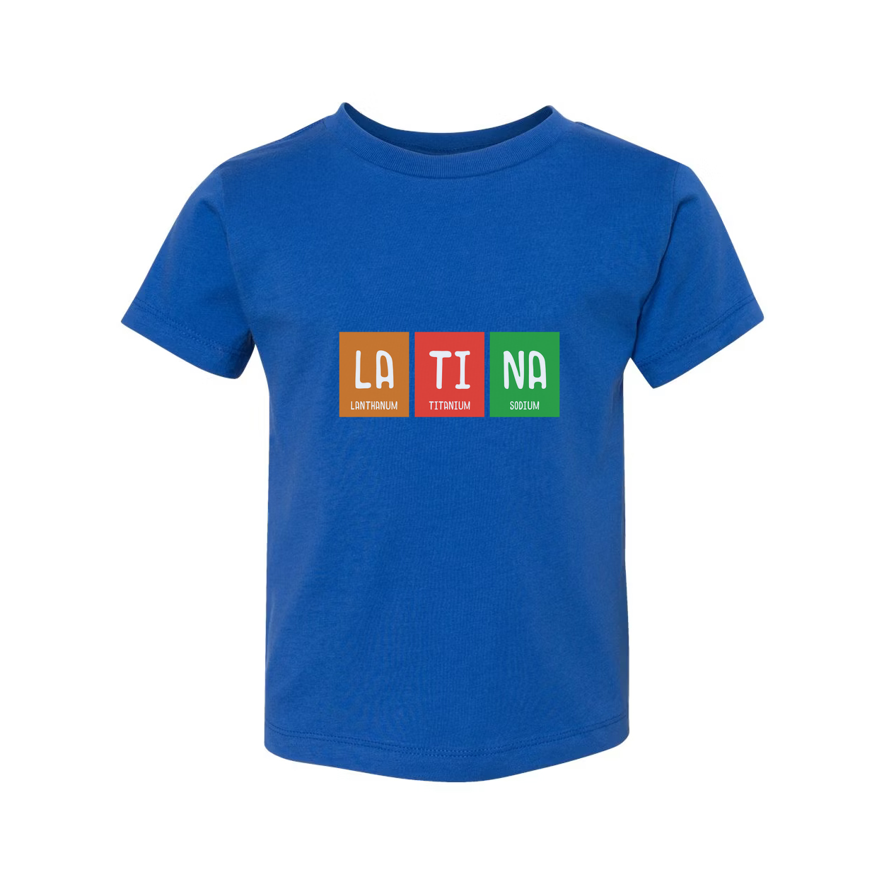Latina Chemistry Themed Unisex Tee With Periodic Table Elements La Ti Na Graphic Print
