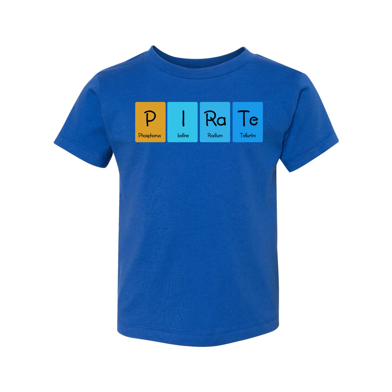 Unisex Pirate Chemistry T Shirt With Periodic Table Element Blocks Graphic Print