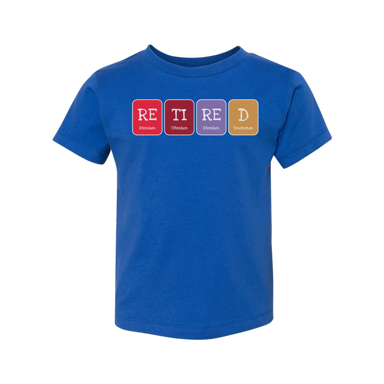 Retired Scientist T Shirt Featuring Periodic Table Style Element Tiles Design For Science Lovers