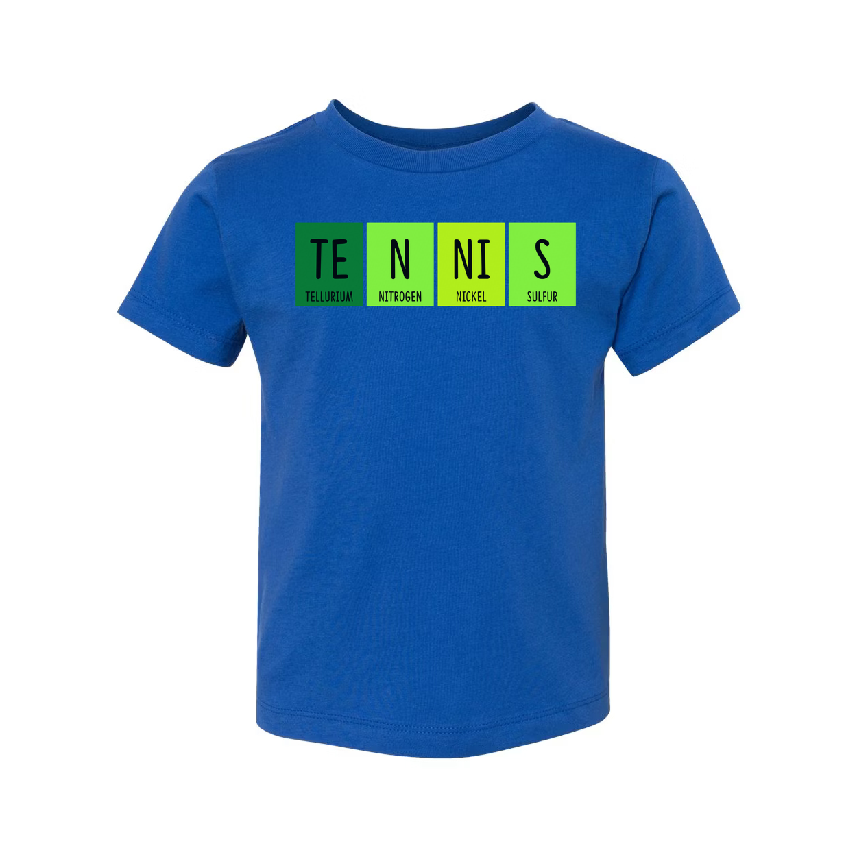 Unisex Tennis Themed Science Elements Graphic T Shirt With Periodic Table Design