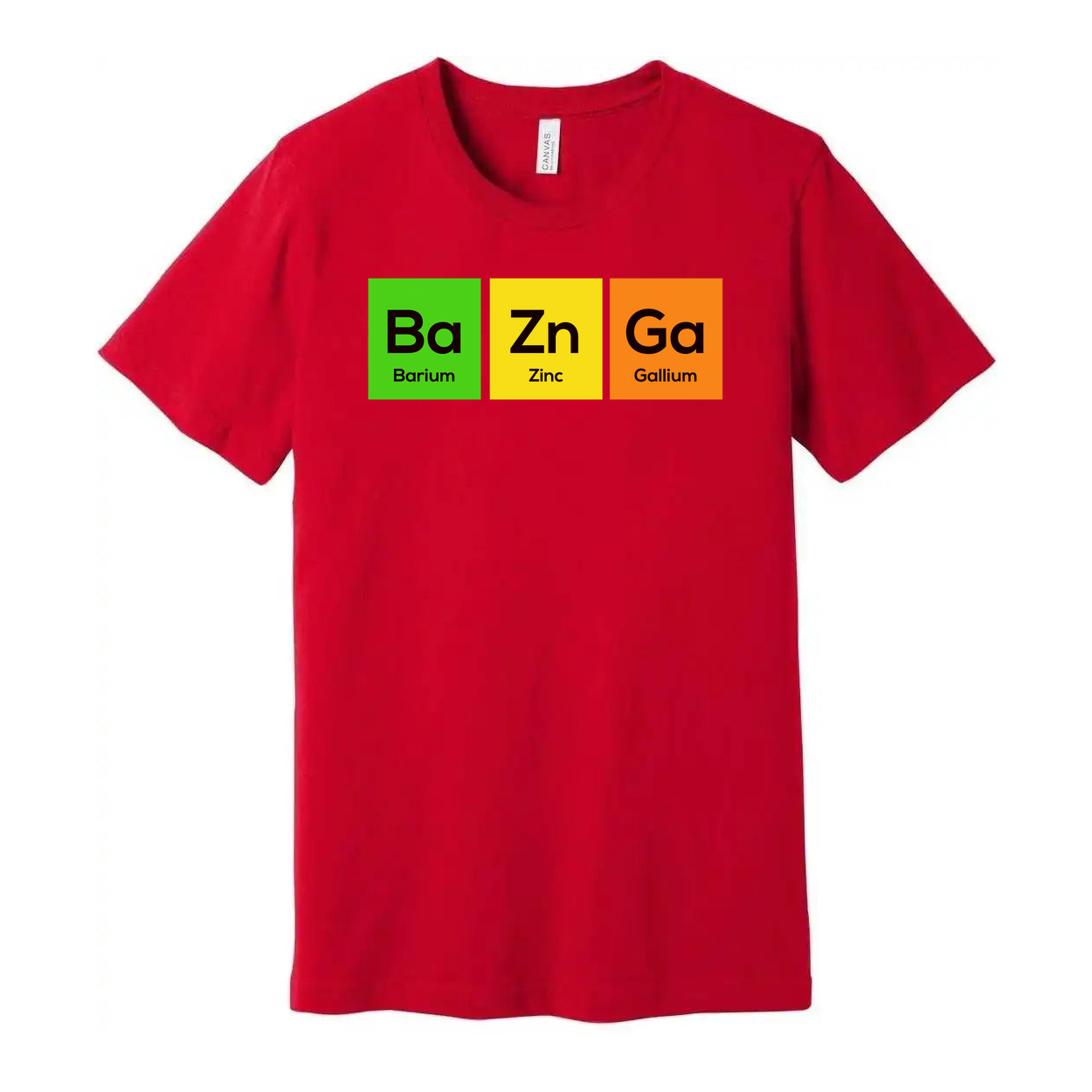Science Themed Unisex T Shirt With Barium Zinc Gallium Element Blocks Periodic Table Inspired
