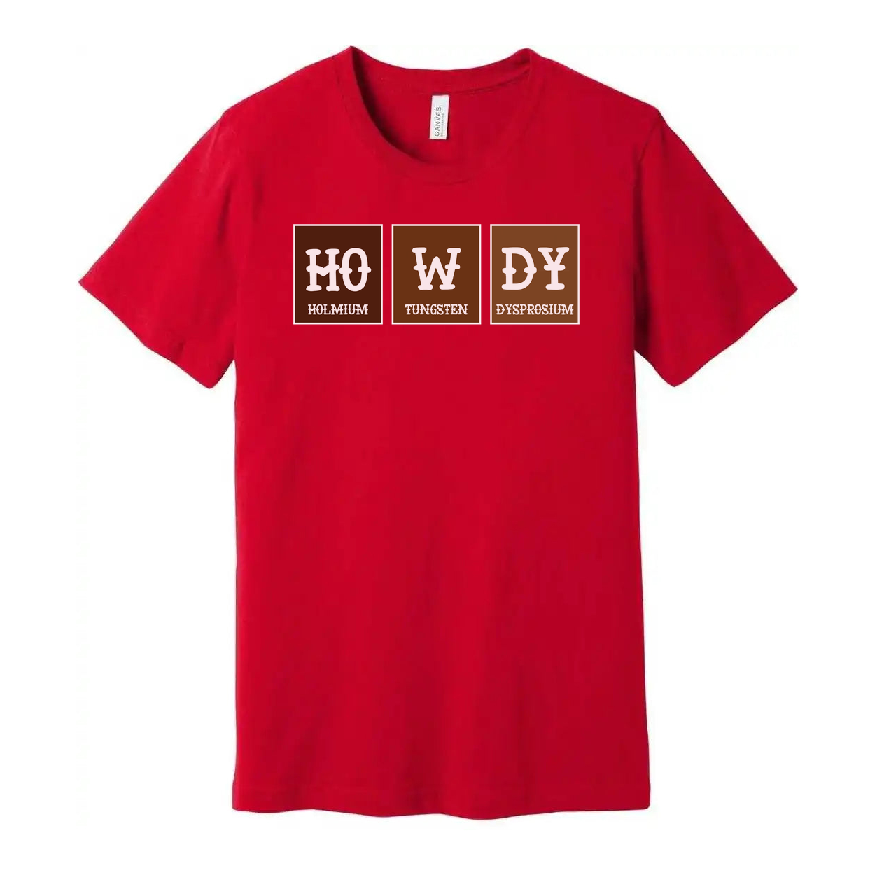 Howdy Elements T Shirt With Ho W Dy Periodic Table Blocks Chemistry Design For Science Lovers Unisex