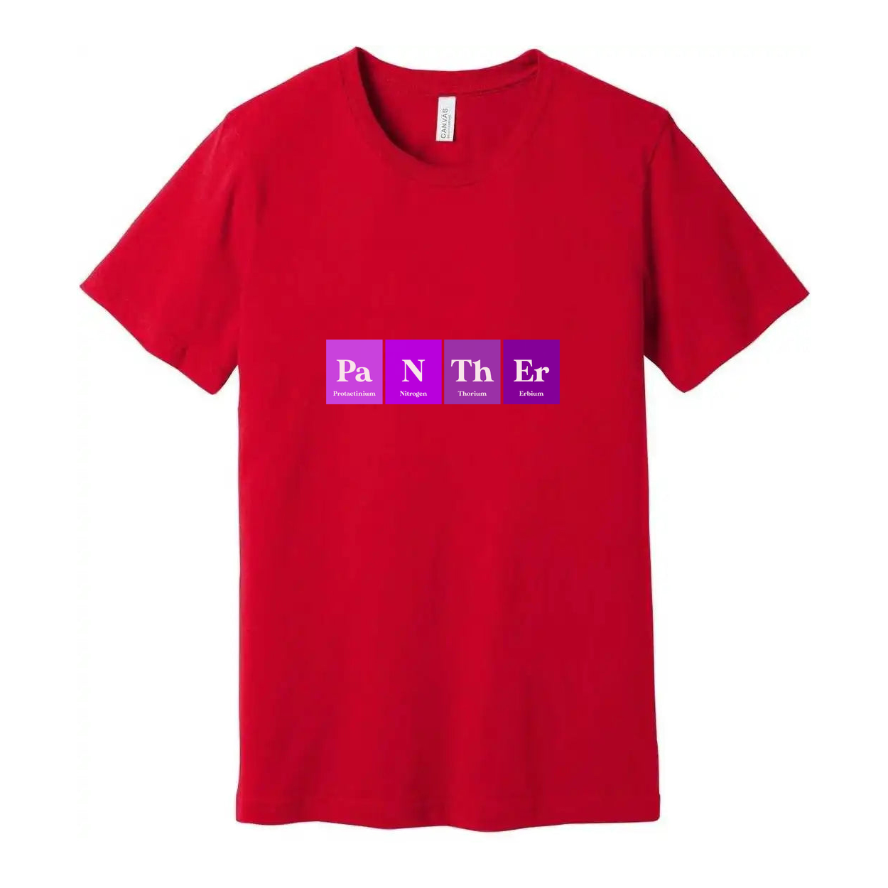 Panther Themed Periodic Table Style Graphic T Shirt For Science Lovers Unisex Tee
