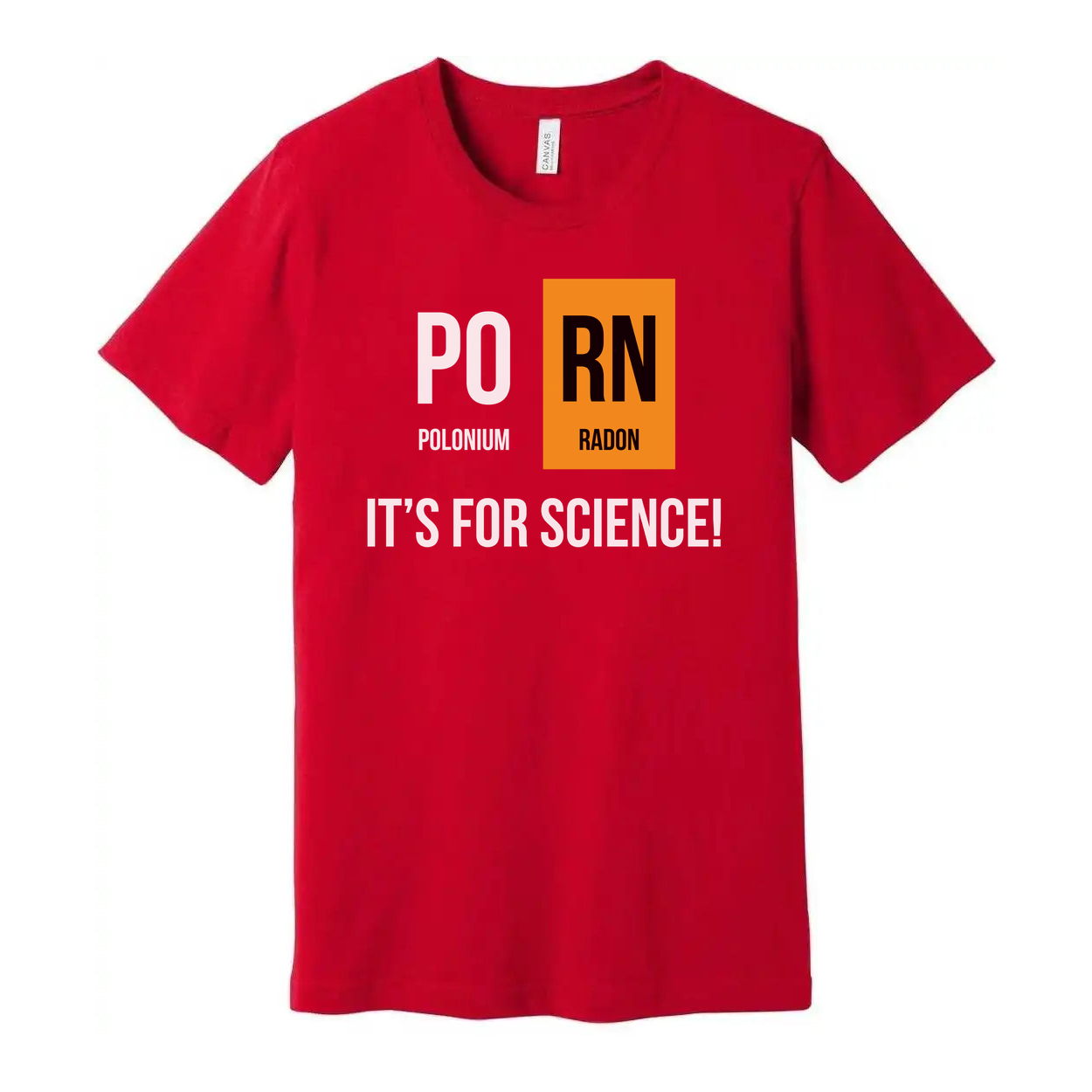 Unisex Science Themed T Shirt With Polonium Radon Element Design