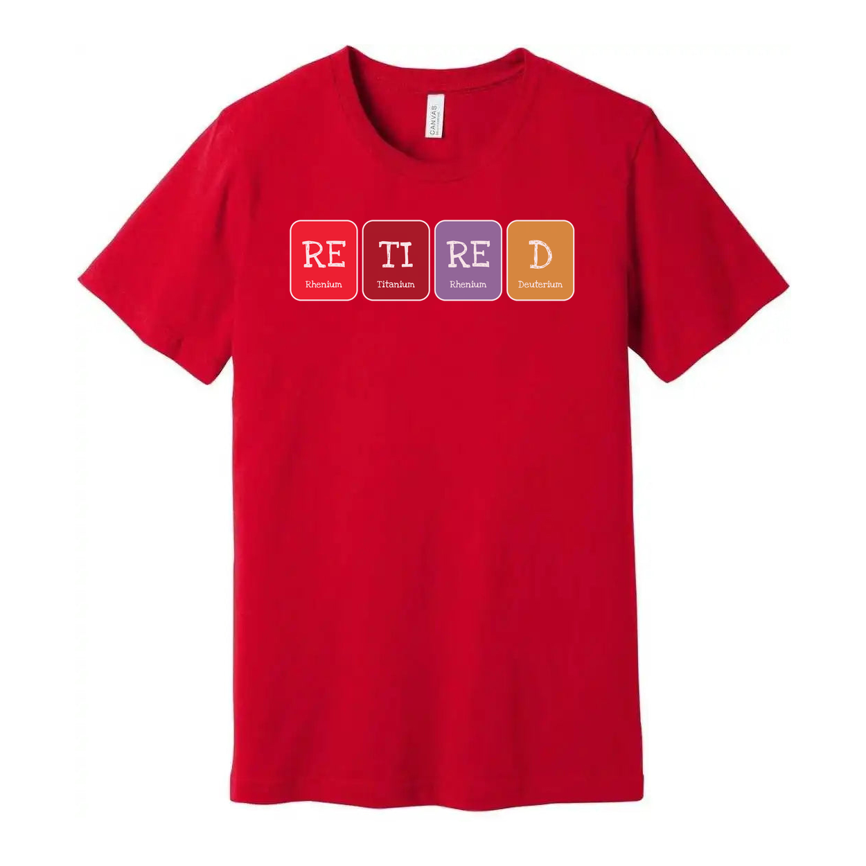 Retired Scientist T Shirt Featuring Periodic Table Style Element Tiles Design For Science Lovers