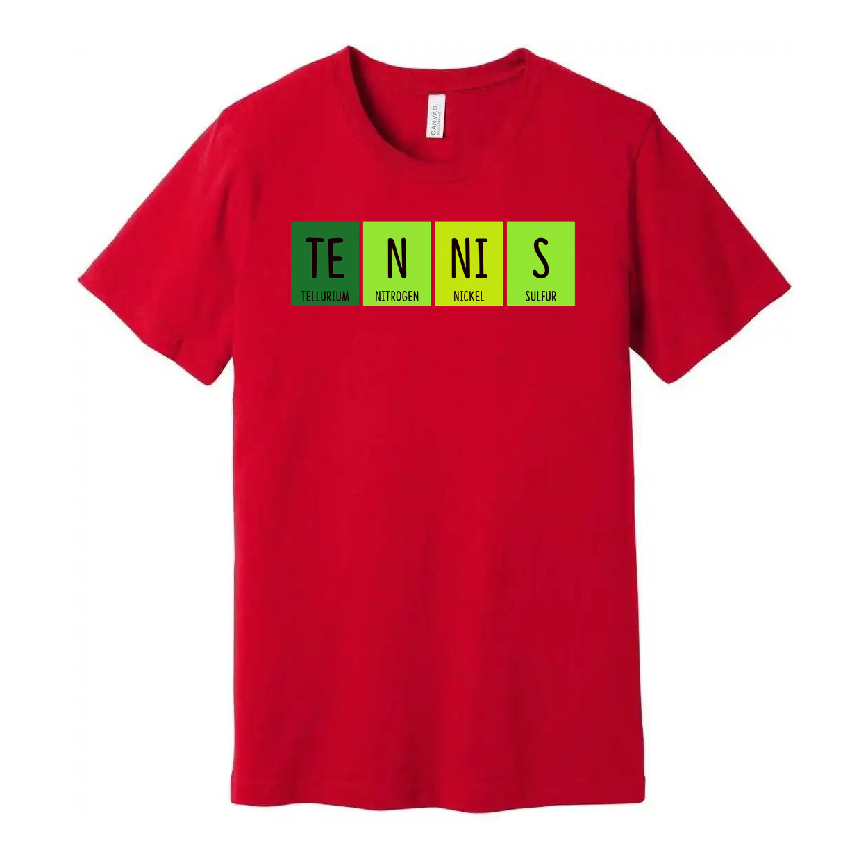 Unisex Tennis Themed Science Elements Graphic T Shirt With Periodic Table Design