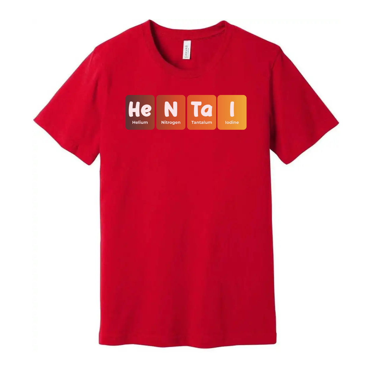 Science Themed Unisex T Shirt With Elements He N Ta I Letter Blocks Design Graphic Tee For Men And Women
