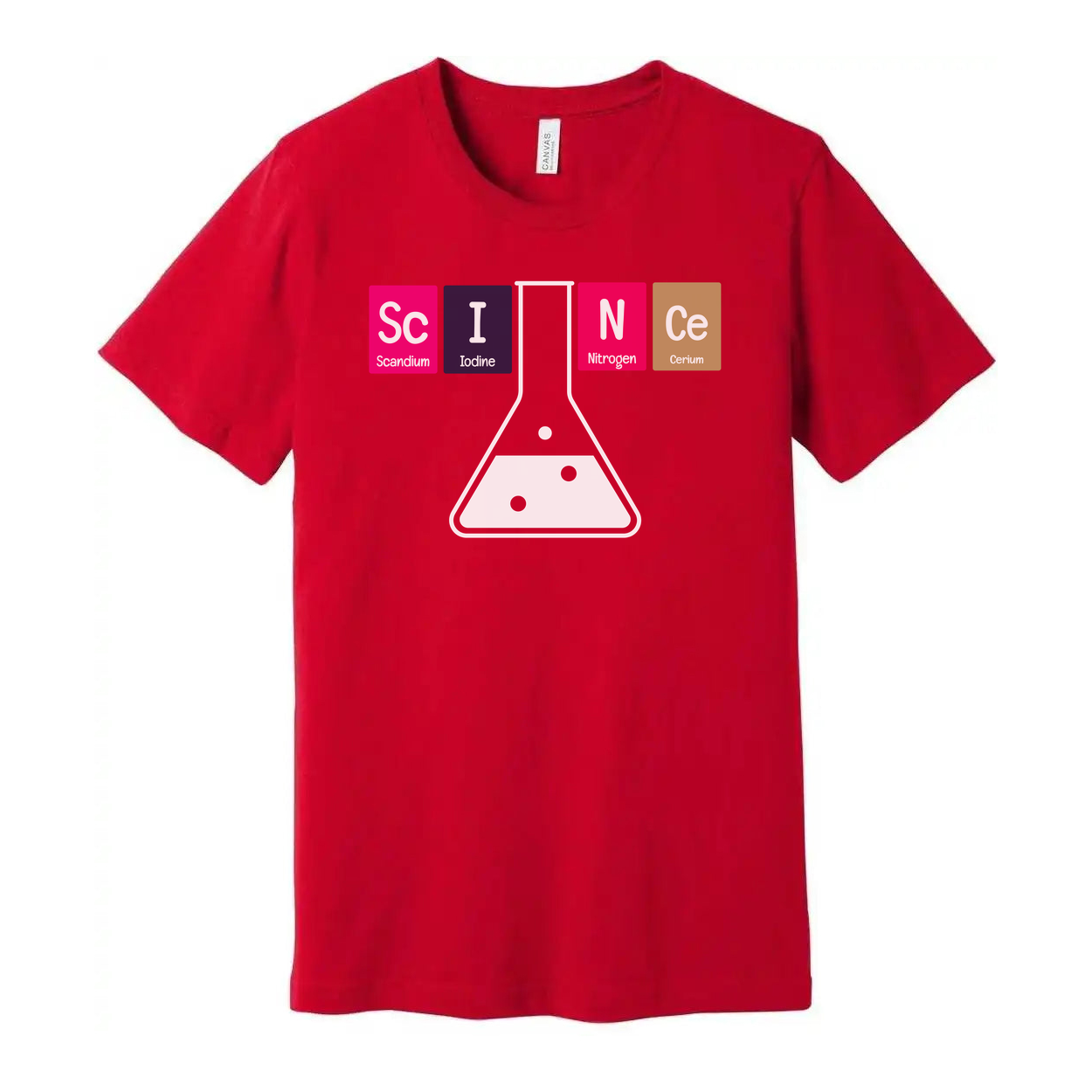 Science Themed Unisex T Shirt With Periodic Table Elements Beaker Graphic For Science Lovers