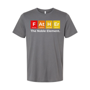 Unisex Science T Shirt Featuring Periodic Table Elements Spelling Father The Noble Element