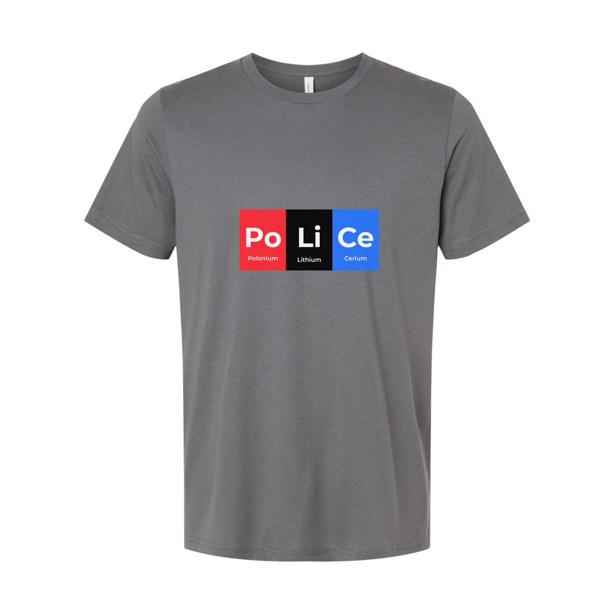 Unisex Science Themed Graphic Tee With Po Li Ce Periodic Elements Design For Curious Minds