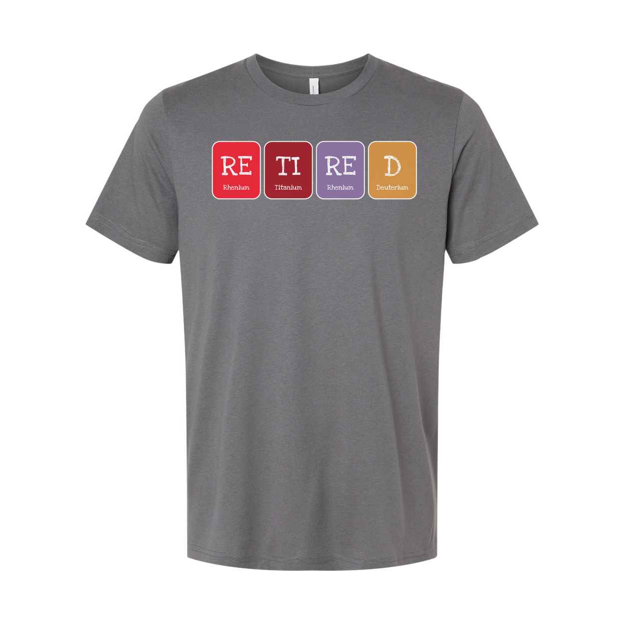 Retired Scientist T Shirt Featuring Periodic Table Style Element Tiles Design For Science Lovers