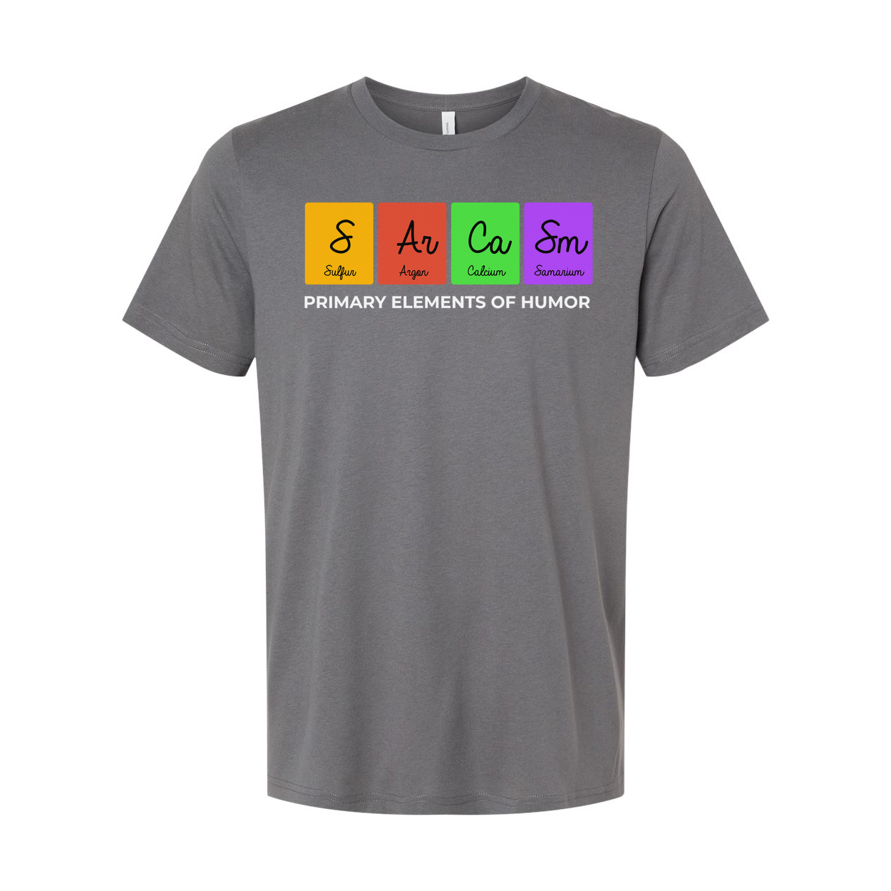 Unisex Science T Shirt With Primary Elements Of Humor Graphic Featuring The Periodic Table