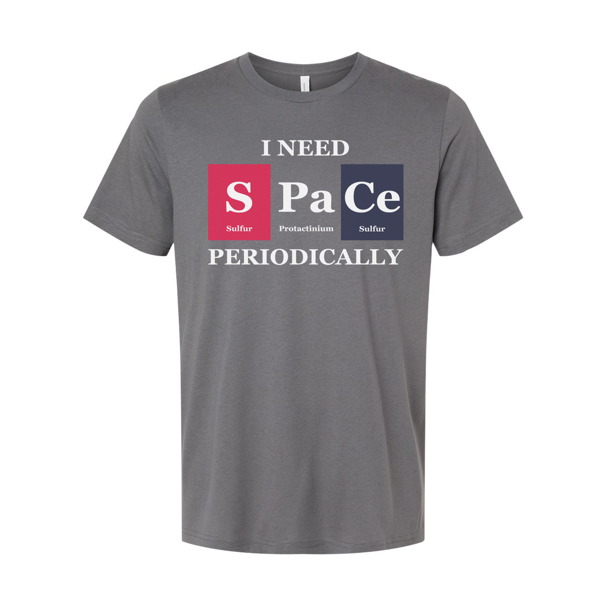 Science Themed Unisex T Shirt With Periodic Table Design And Space Word Play Art