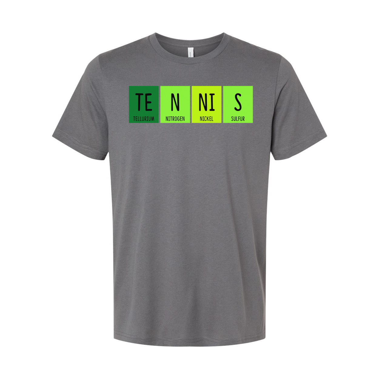 Unisex Tennis Themed Science Elements Graphic T Shirt With Periodic Table Design