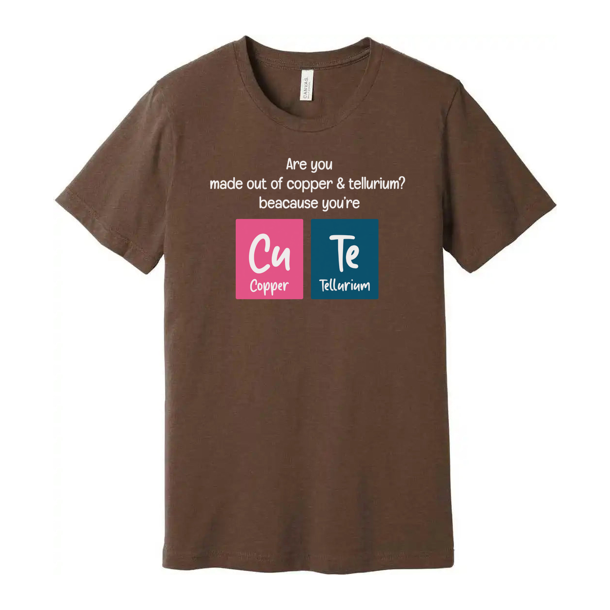 Unisex Science T Shirt With Copper And Tellurium Cu Te Pun For Chemistry Fans Everywhere