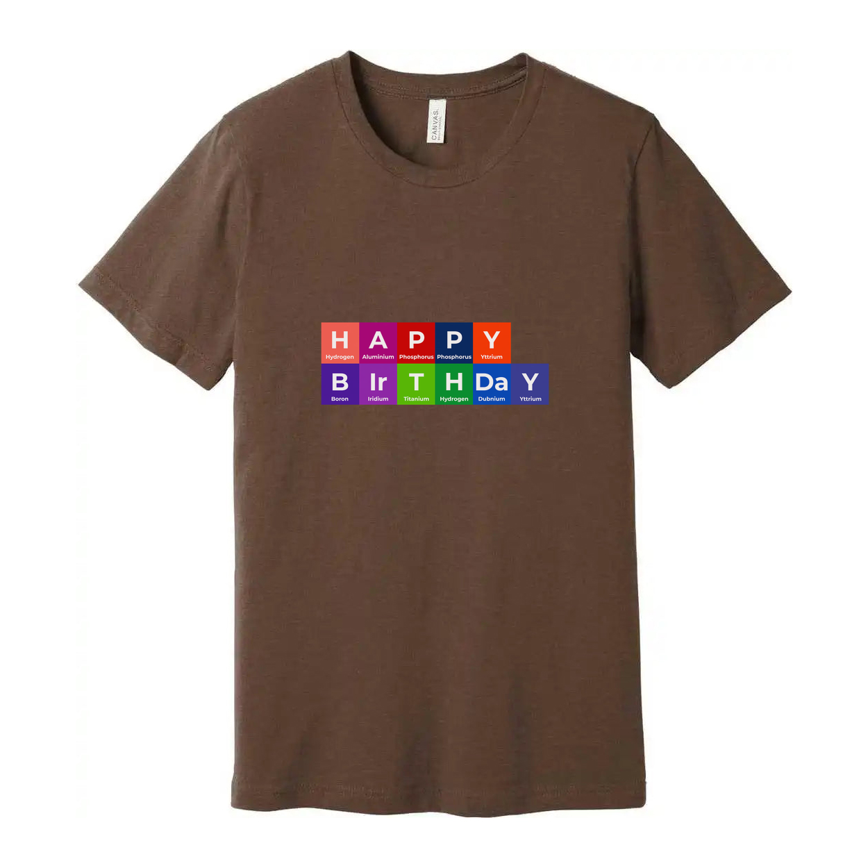 Happy Birthday Periodic Table Design Unisex T Shirt With Colorful Block Elements Artwork