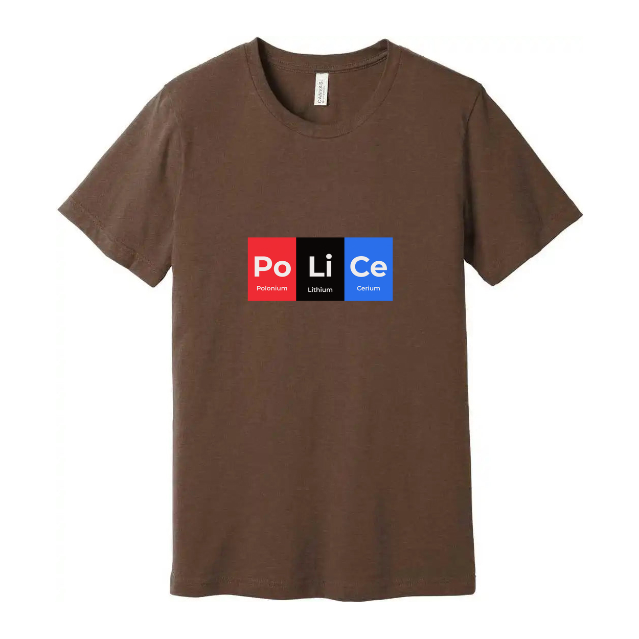 Unisex Science Themed Graphic Tee With Po Li Ce Periodic Elements Design For Curious Minds