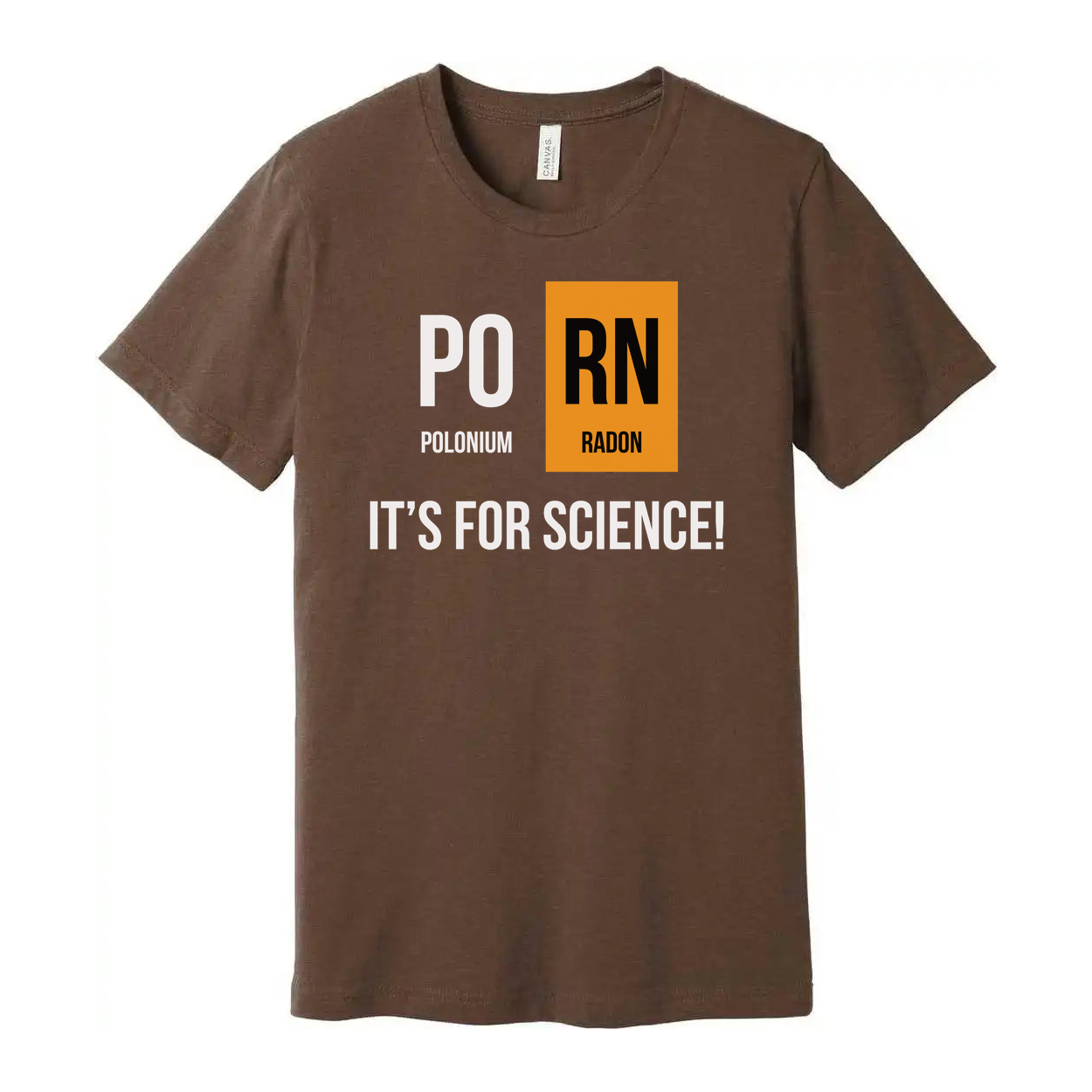 Unisex Science Themed T Shirt With Polonium Radon Element Design