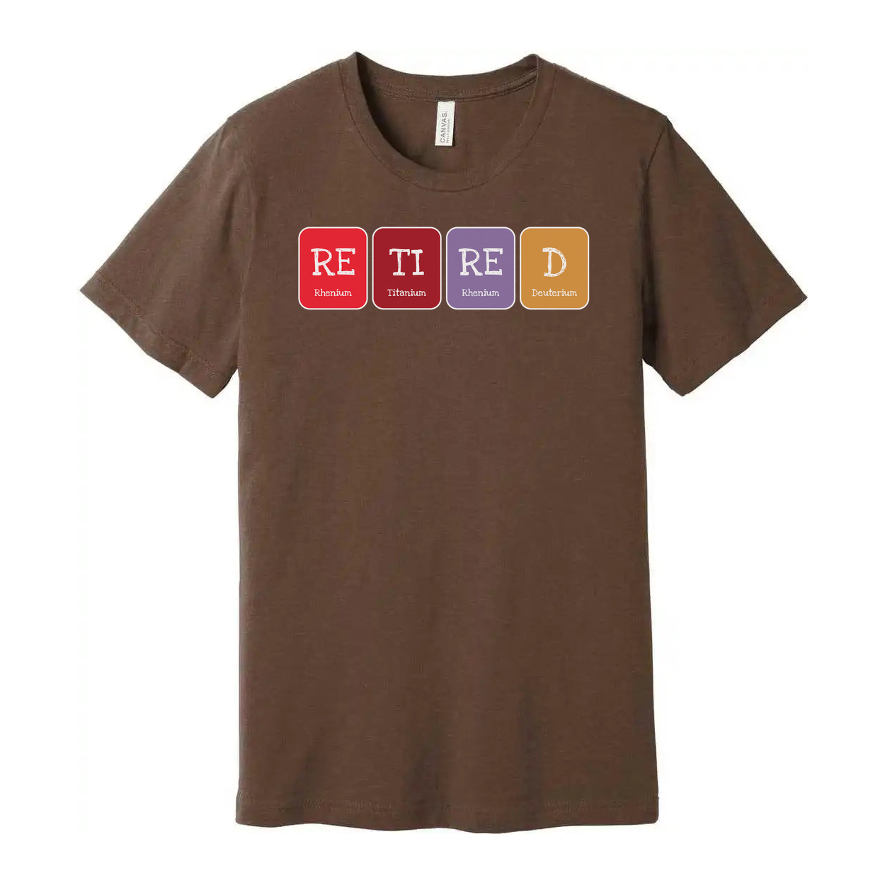 Retired Scientist T Shirt Featuring Periodic Table Style Element Tiles Design For Science Lovers