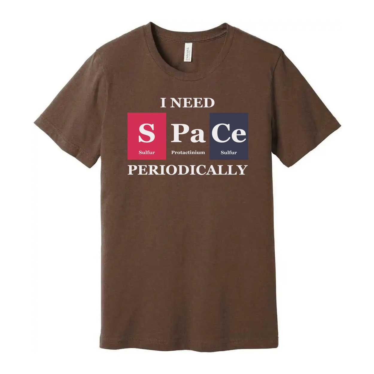 Science Themed Unisex T Shirt With Periodic Table Design And Space Word Play Art