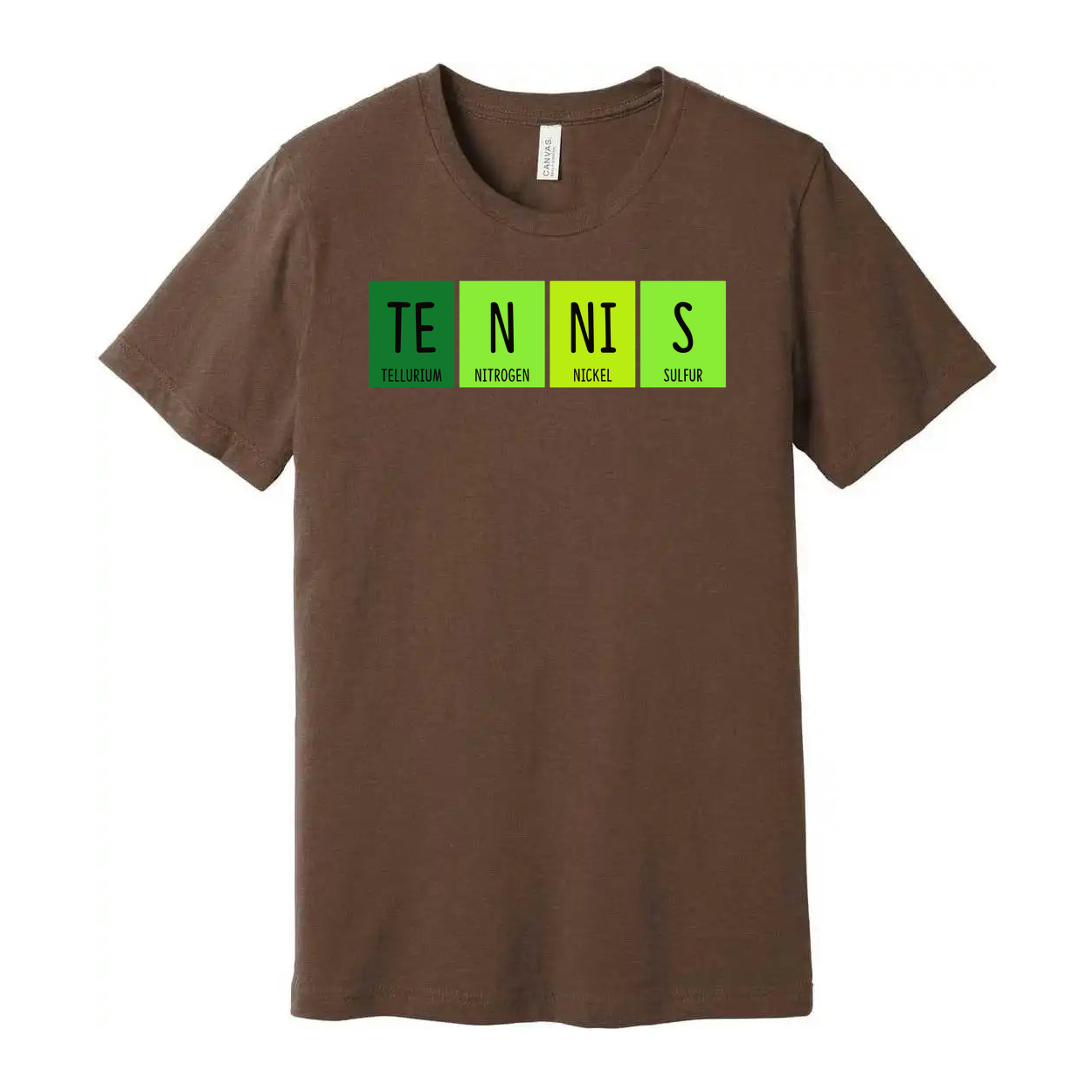 Unisex Tennis Themed Science Elements Graphic T Shirt With Periodic Table Design