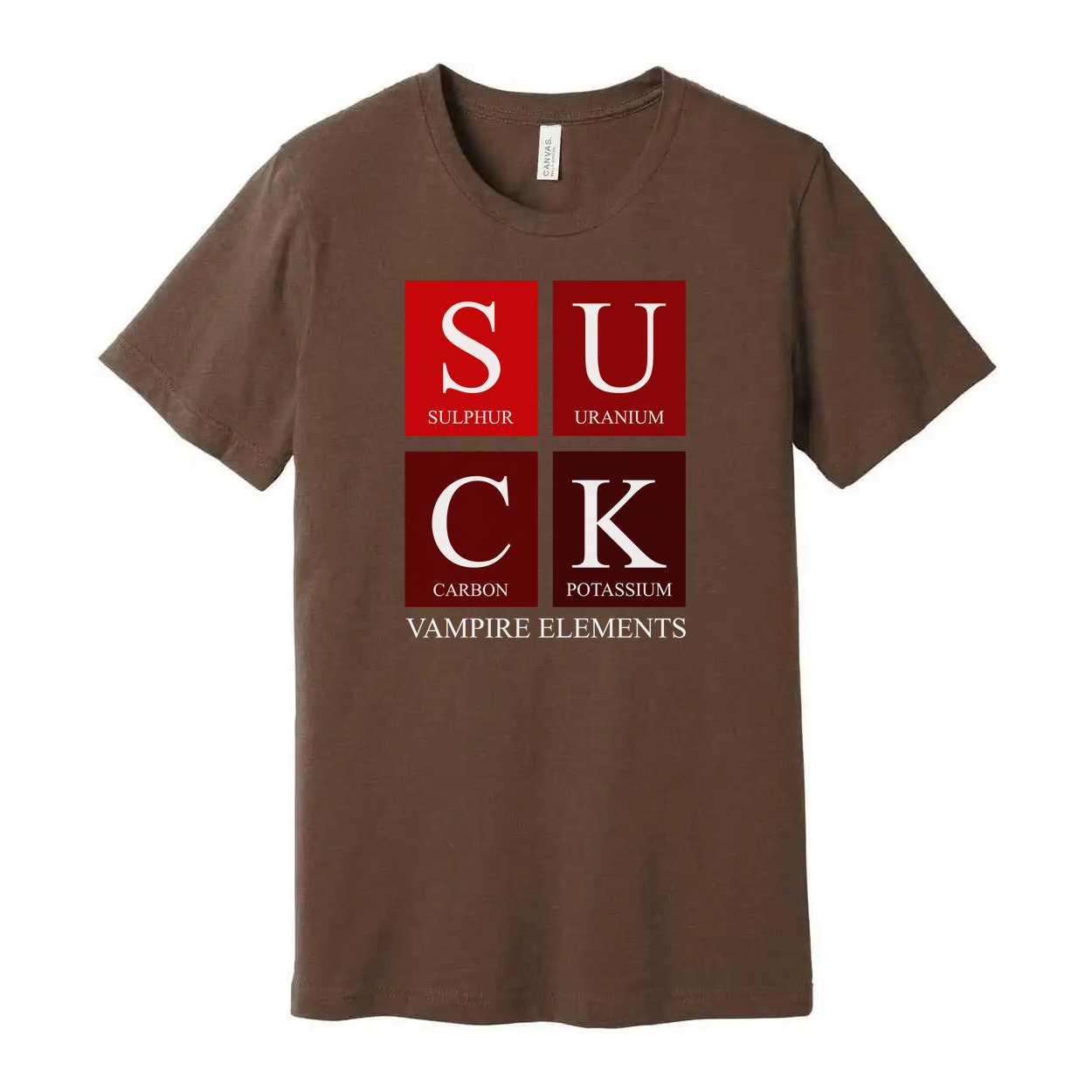 Vampire Elements S U C K Graphic Tee For Science Lovers Unisex Short Sleeve Shirt