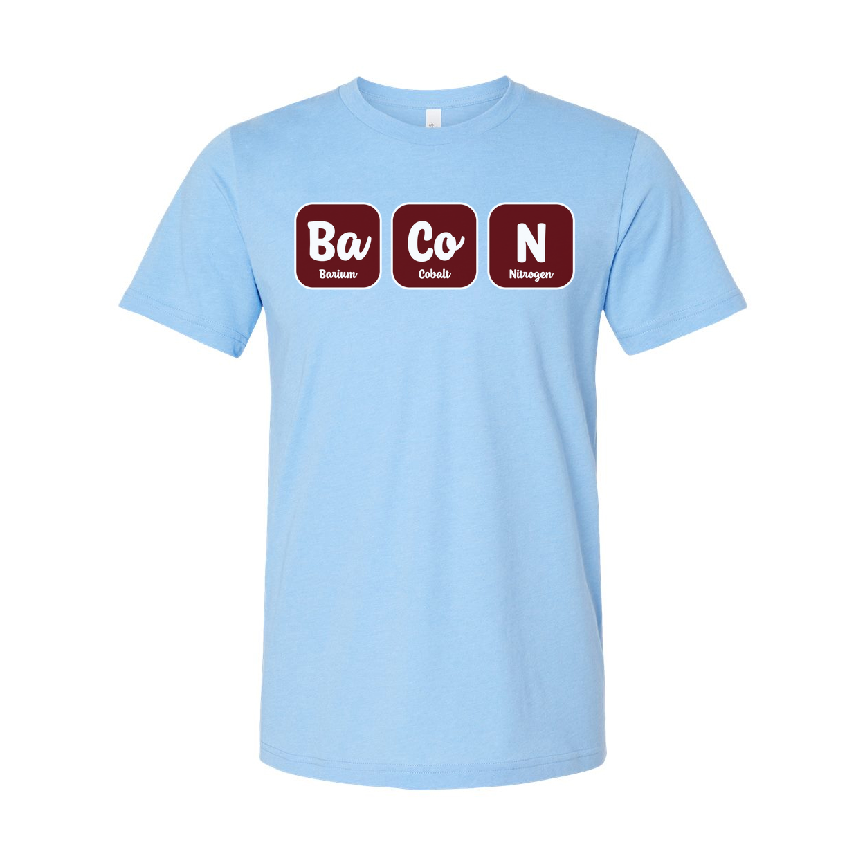 Bacon Chemistry Graphic T Shirt With Ba Co N Element Symbols For Science Lovers Design