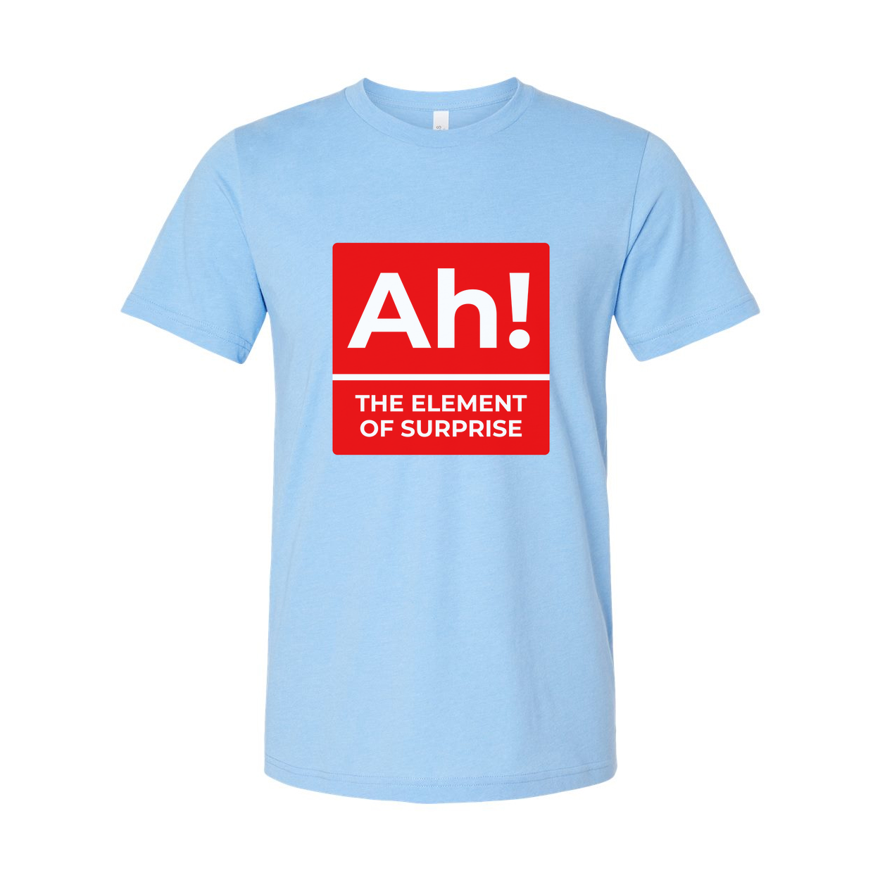 Ah The Element Of Surprise T Shirt With Red Square Parody Logo Artwork For All Science Lovers