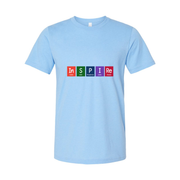 Inspire Science Graphic Unisex Short Sleeve Tee With Multicolor Periodic Table Style Letters