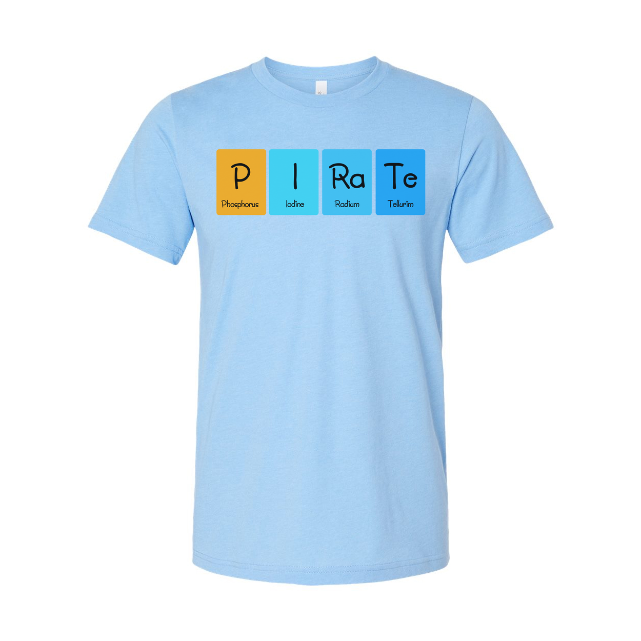 Unisex Pirate Chemistry T Shirt With Periodic Table Element Blocks Graphic Print