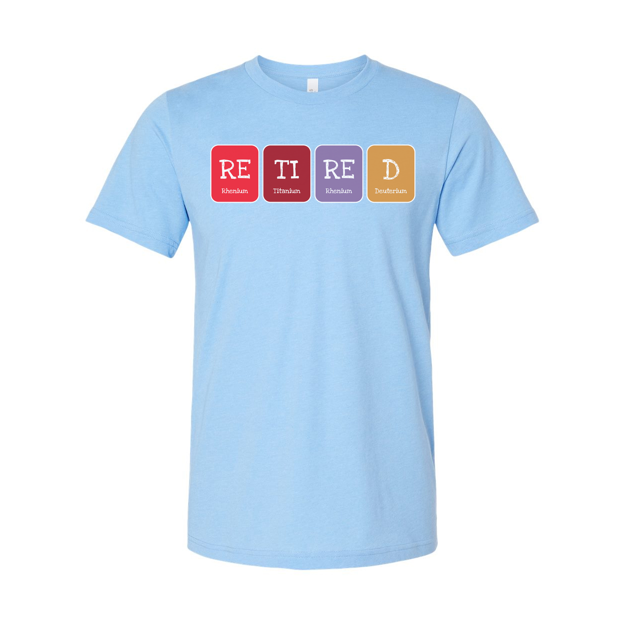 Retired Scientist T Shirt Featuring Periodic Table Style Element Tiles Design For Science Lovers