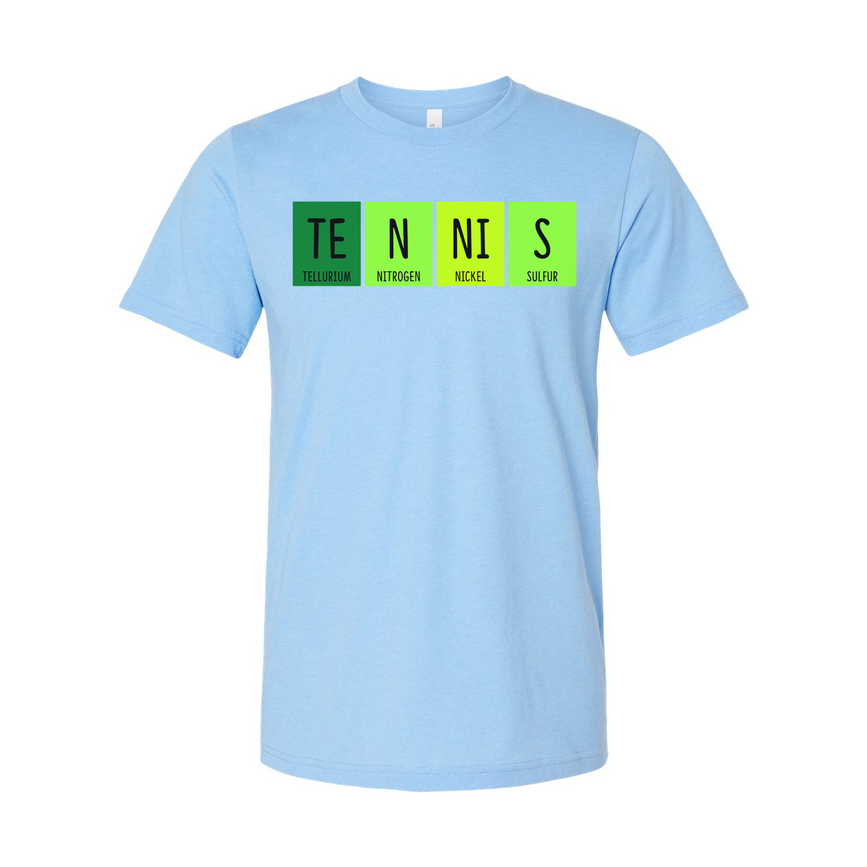 Unisex Tennis Themed Science Elements Graphic T Shirt With Periodic Table Design