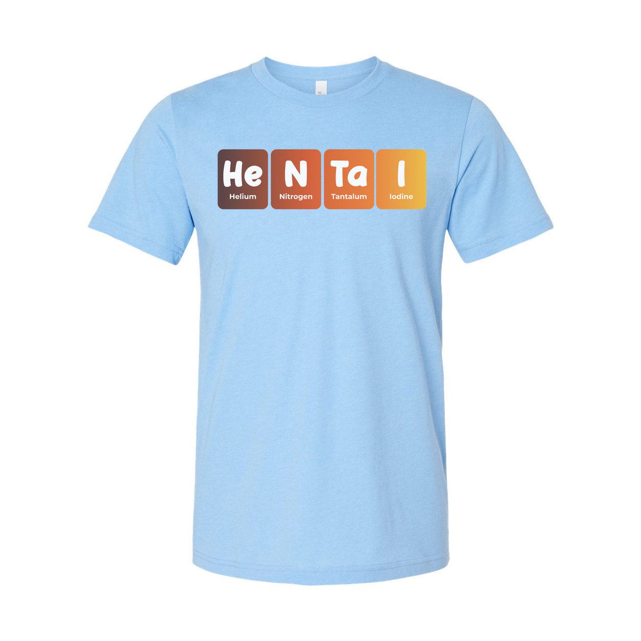 Science Themed Unisex T Shirt With Elements He N Ta I Letter Blocks Design Graphic Tee For Men And Women