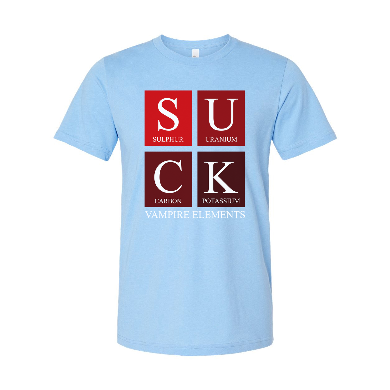 Vampire Elements S U C K Graphic Tee For Science Lovers Unisex Short Sleeve Shirt