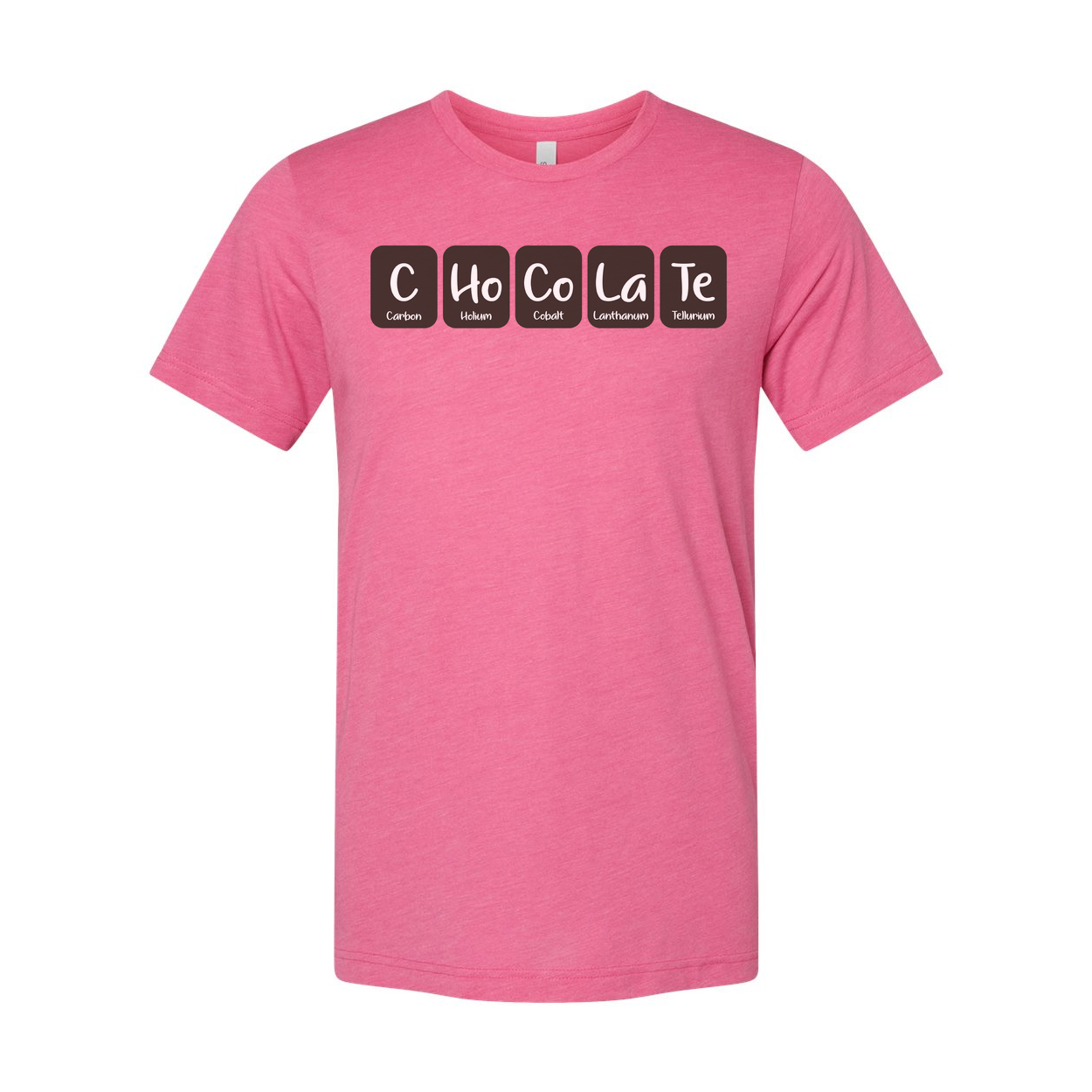 Unisex Science Themed Chocolate Elements Graphic T Shirt With Periodic Table Style Blocks