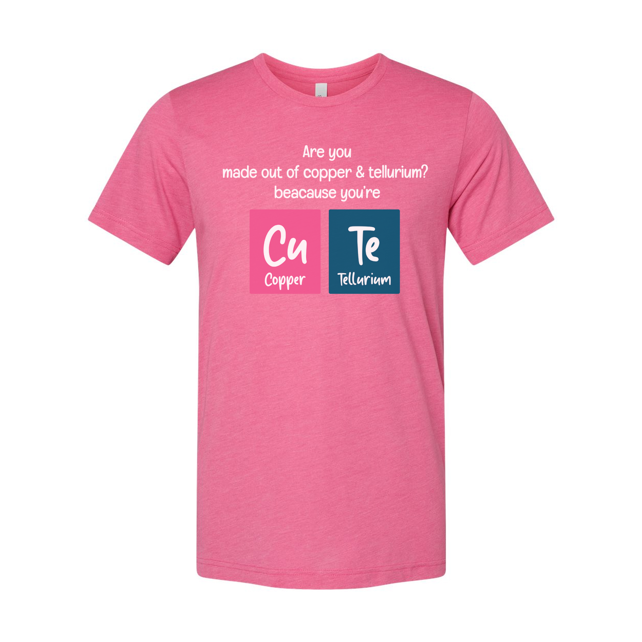 Unisex Science T Shirt With Copper And Tellurium Cu Te Pun For Chemistry Fans Everywhere