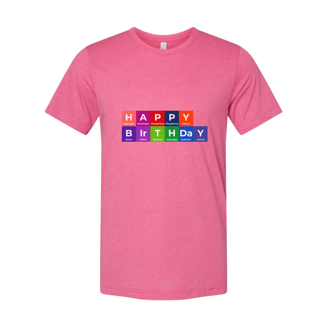 Happy Birthday Periodic Table Design Unisex T Shirt With Colorful Block Elements Artwork