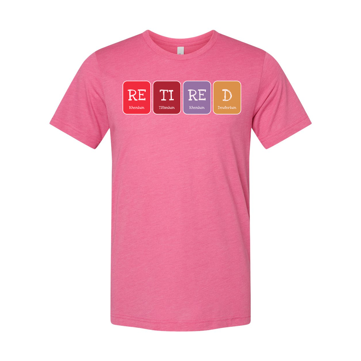 Retired Scientist T Shirt Featuring Periodic Table Style Element Tiles Design For Science Lovers