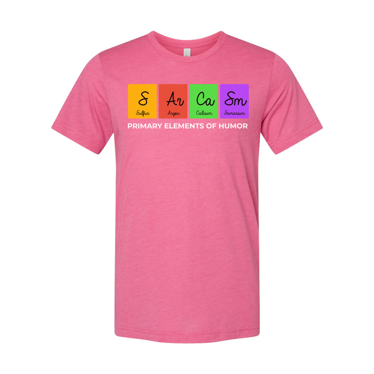 Unisex Science T Shirt With Primary Elements Of Humor Graphic Featuring The Periodic Table