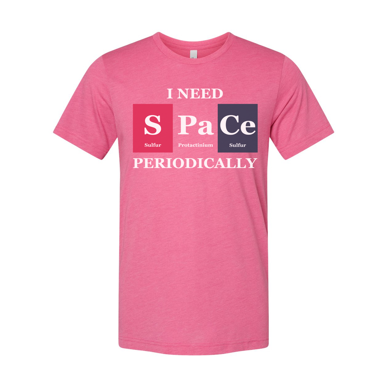 Science Themed Unisex T Shirt With Periodic Table Design And Space Word Play Art