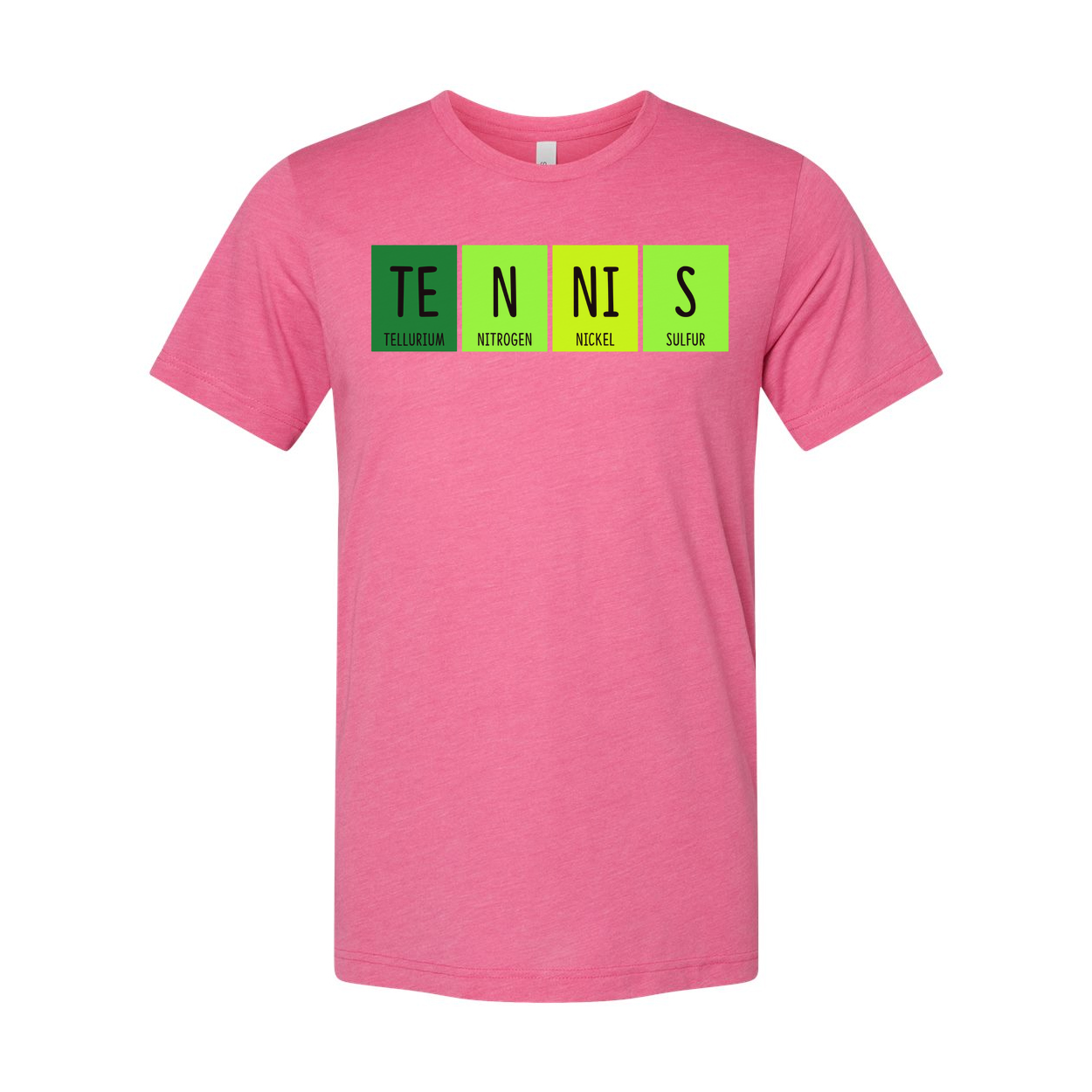 Unisex Tennis Themed Science Elements Graphic T Shirt With Periodic Table Design